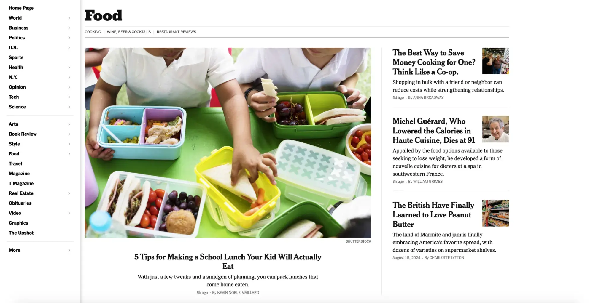 news website design, NYT Opinion page, viewed on a phone.