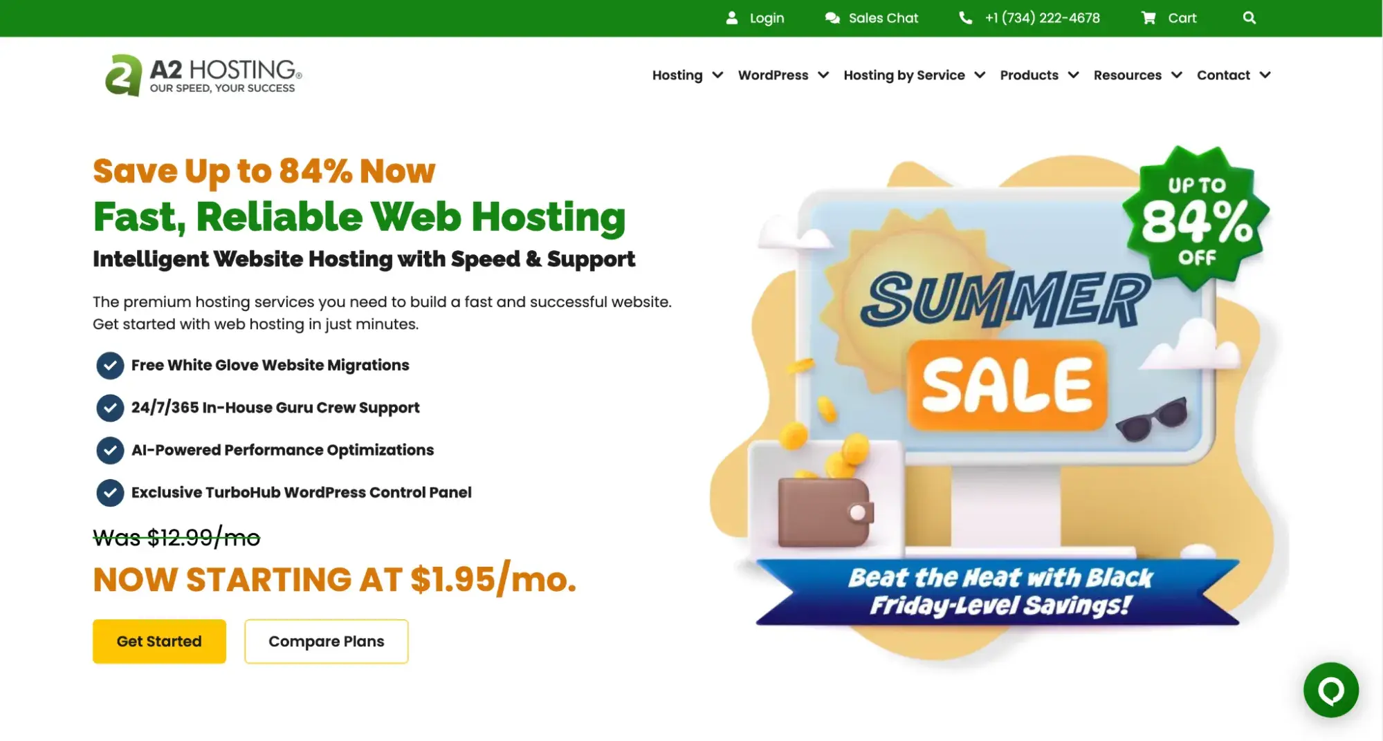 A2 Hosting, which offers hosting for small business sites