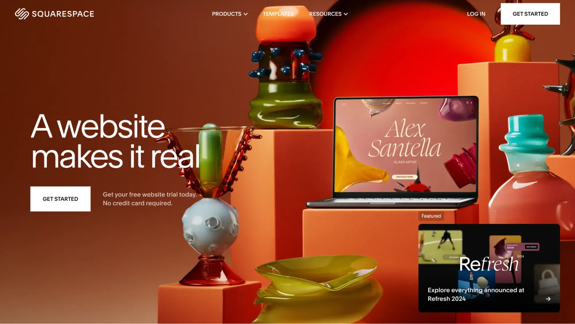 Squarespace’s website, which offers hosting, a CMS, and a website builder for small businesses