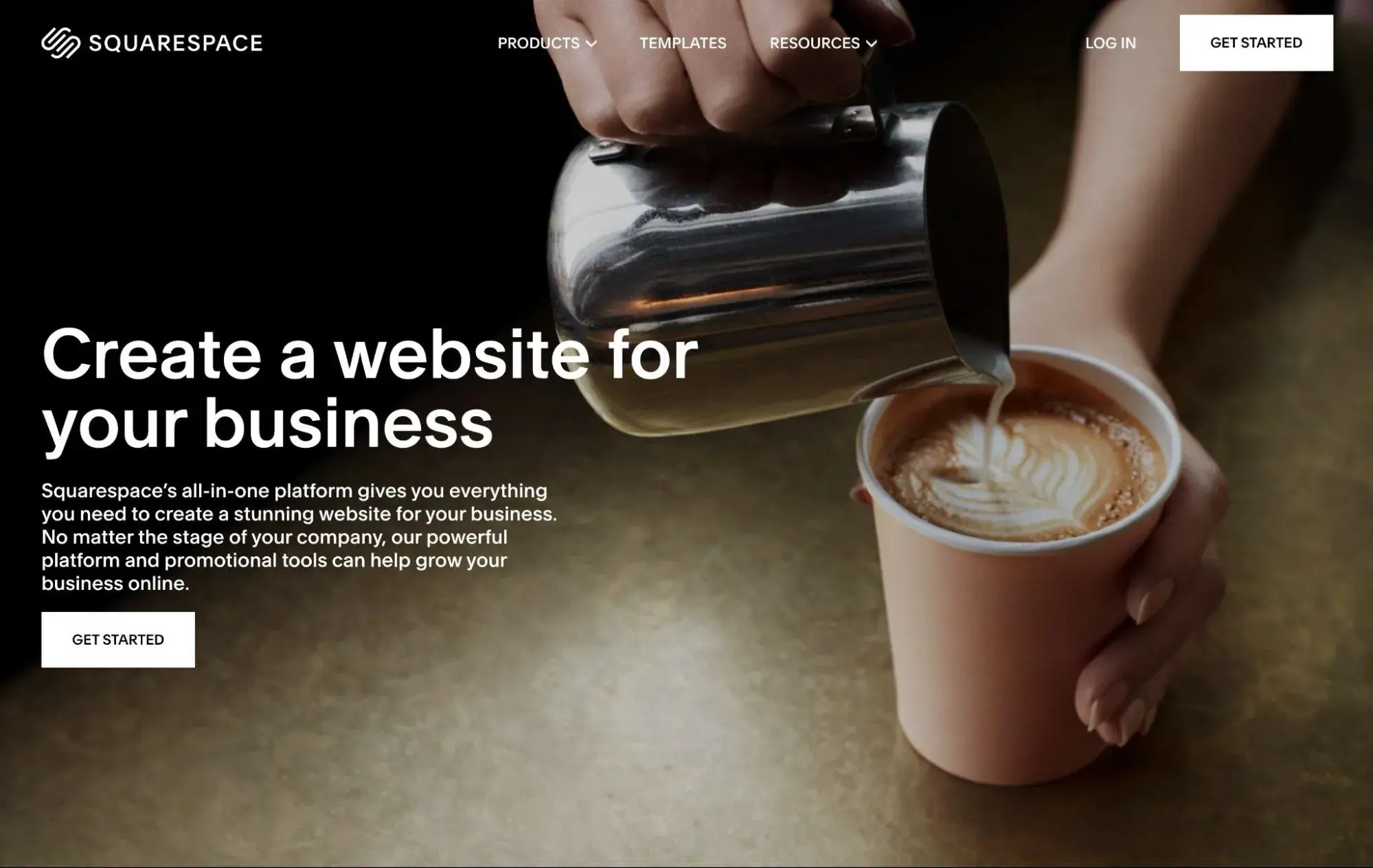The Squarespace page for small businesses