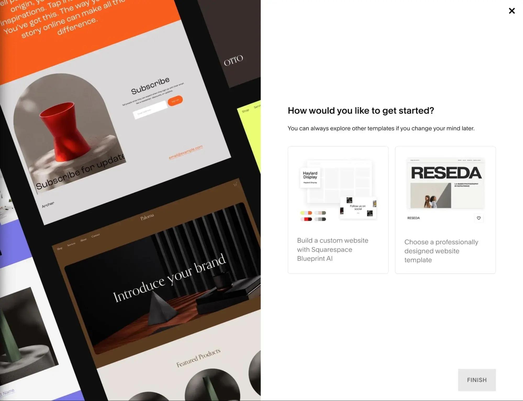 Squarespace offers two different ways to build a website