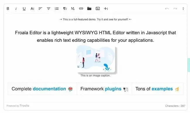 best WYSIWYG premium editors, Froala editor