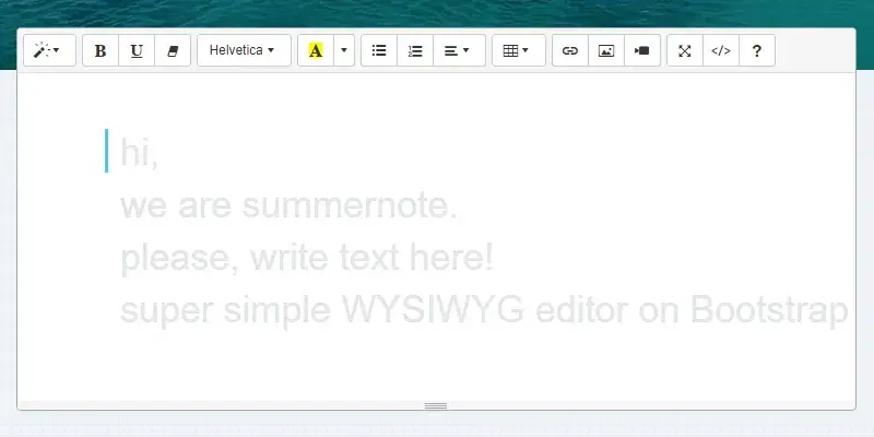 Summernote editor