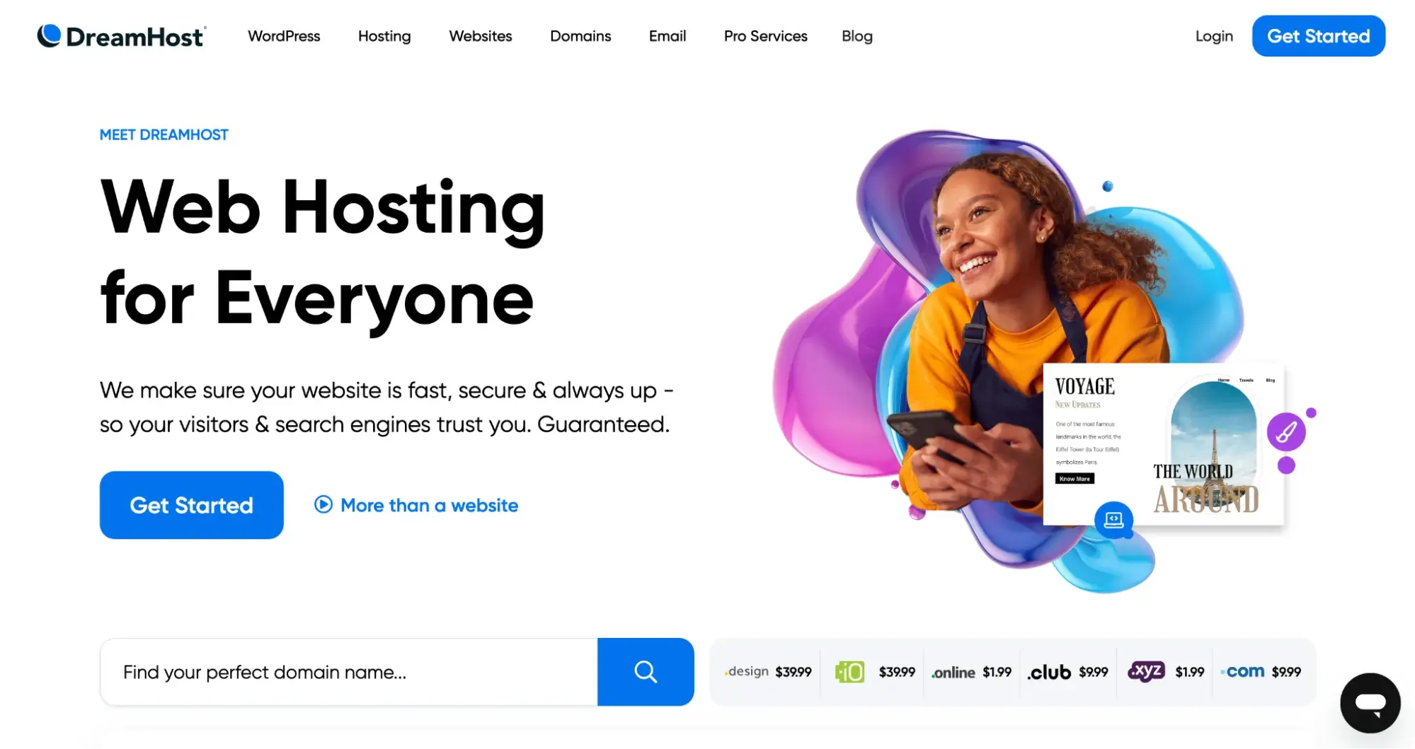 DreamHost’s blog hosting site