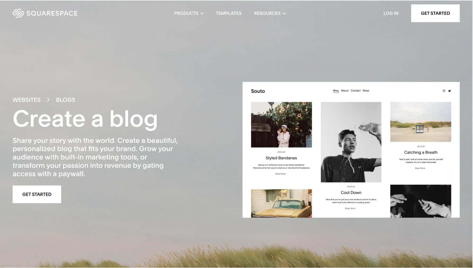 Squarespace blog hosting site