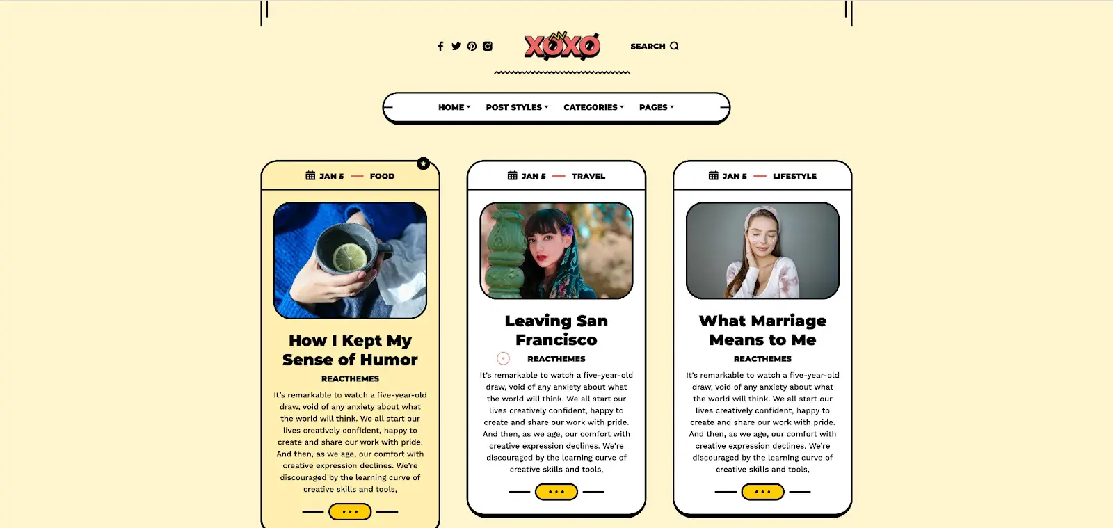 best blog templates: xoxo