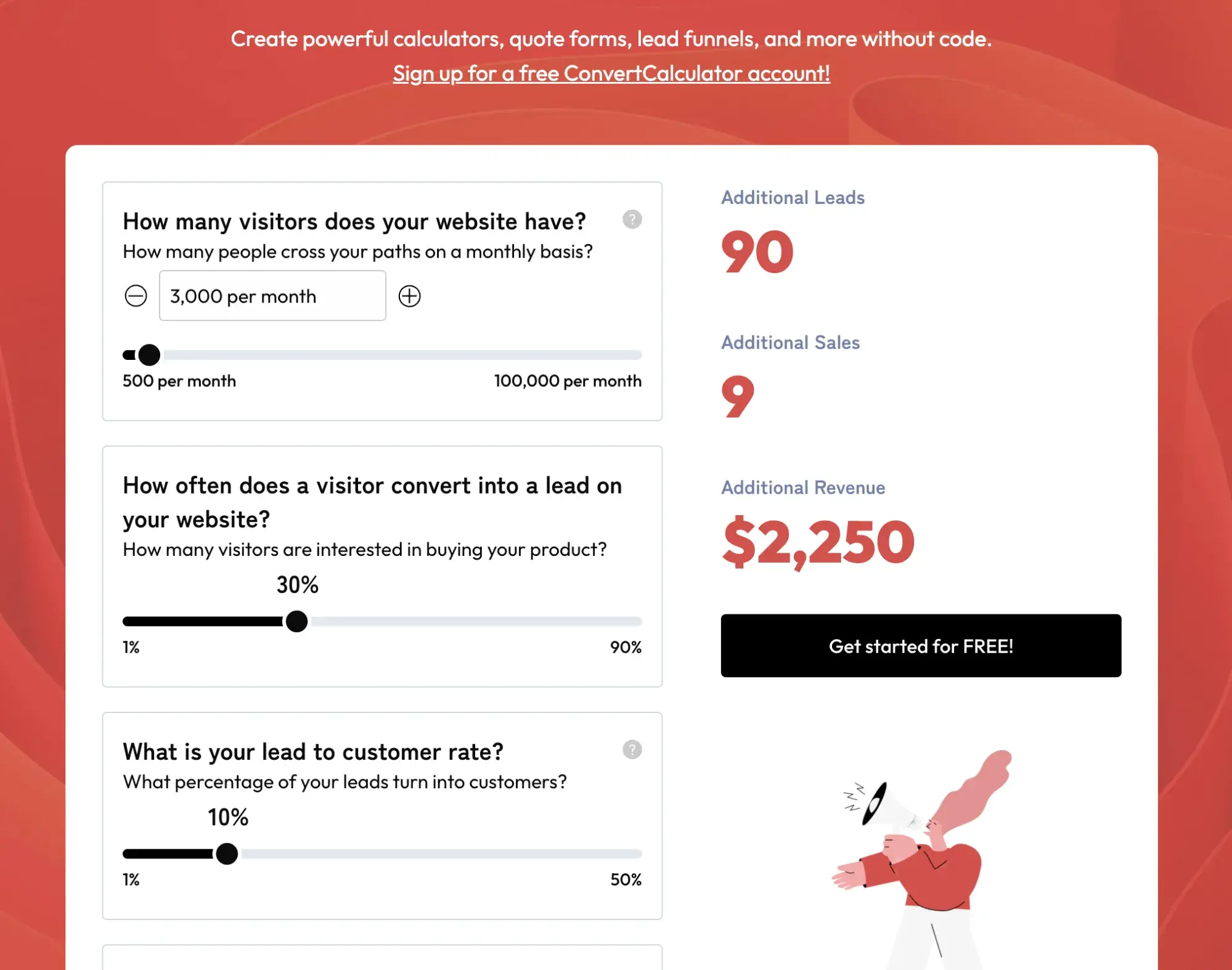 focus blog template calculator section