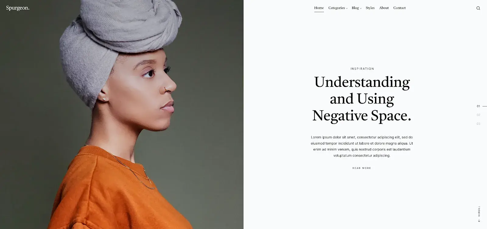 fashion blog website templates: spurgeon