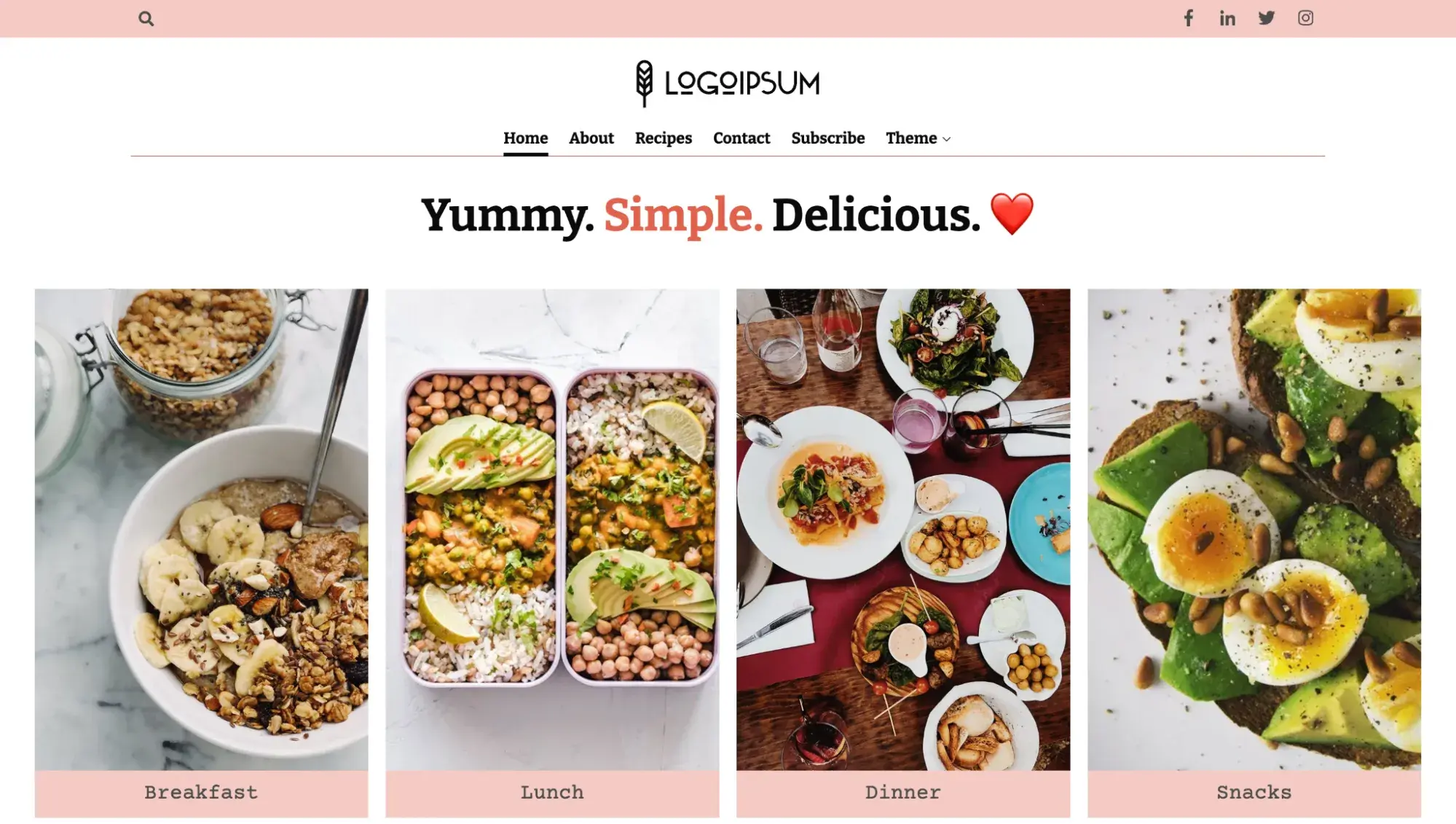 food blog website templates: foodie