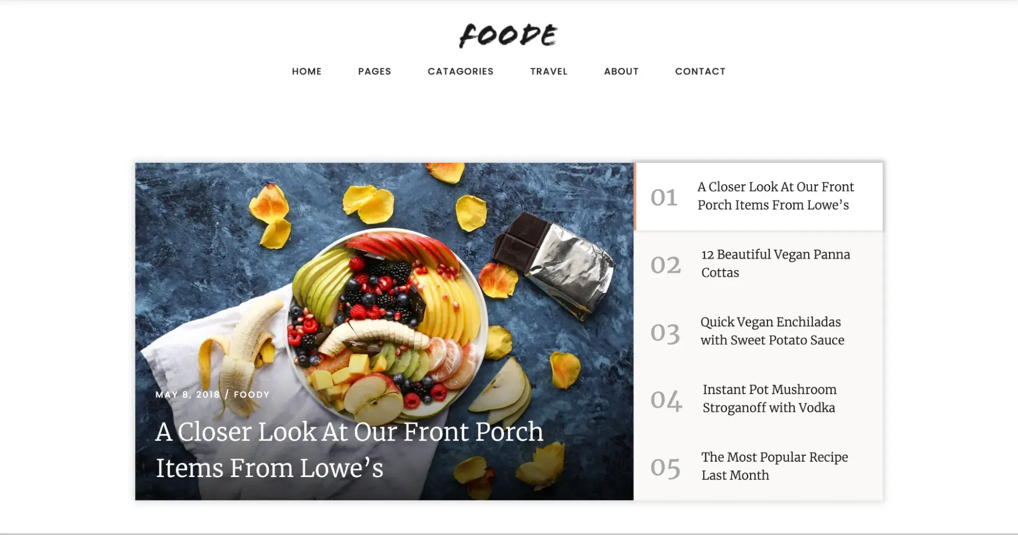 food blog website templates: foode