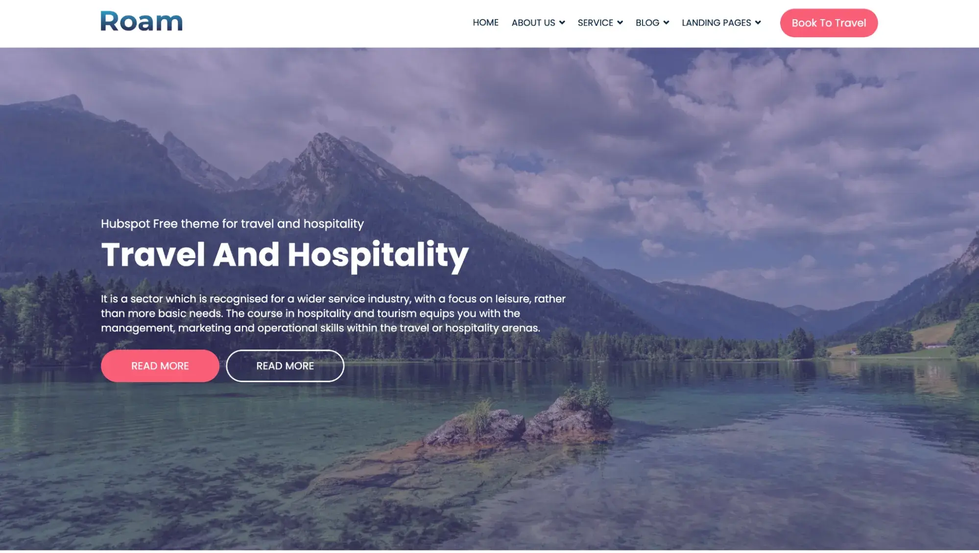 travel blog website templates: roam