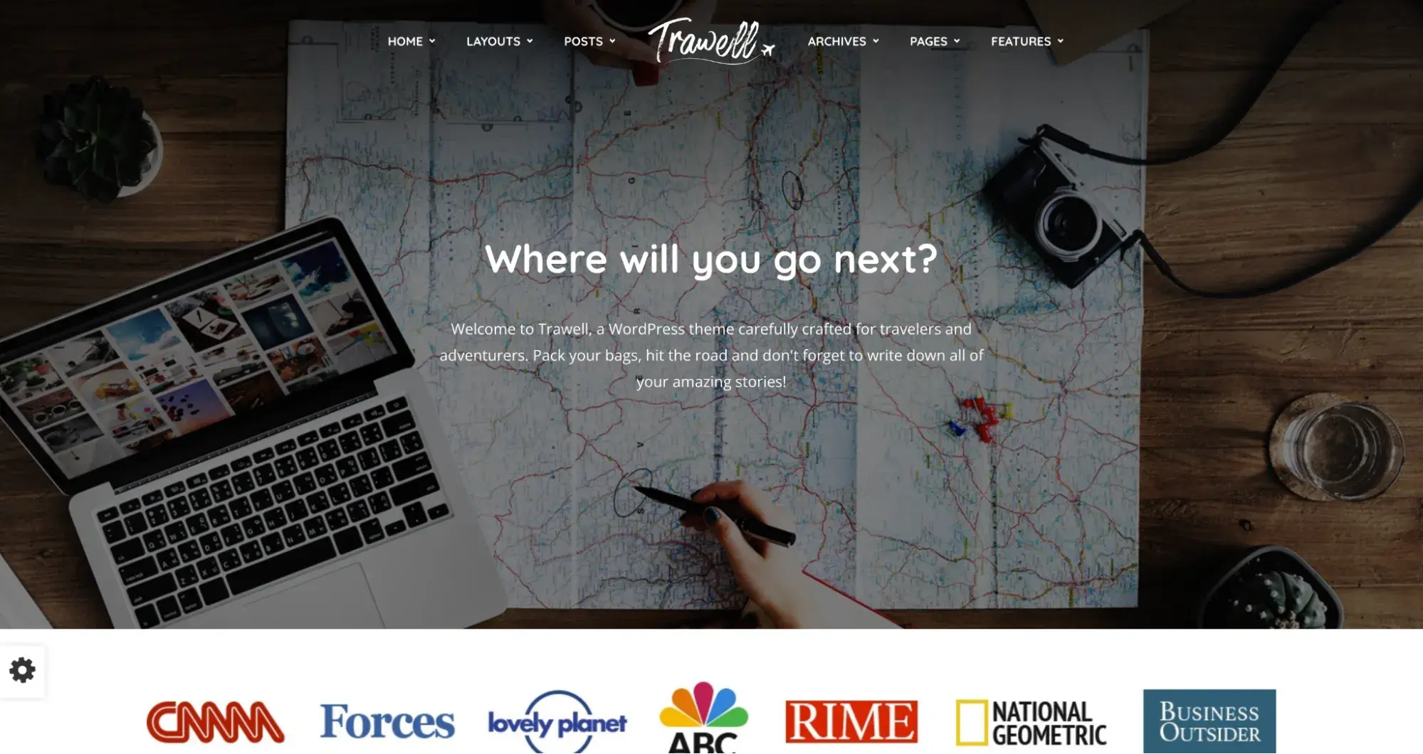 travel blog website templates: trawell