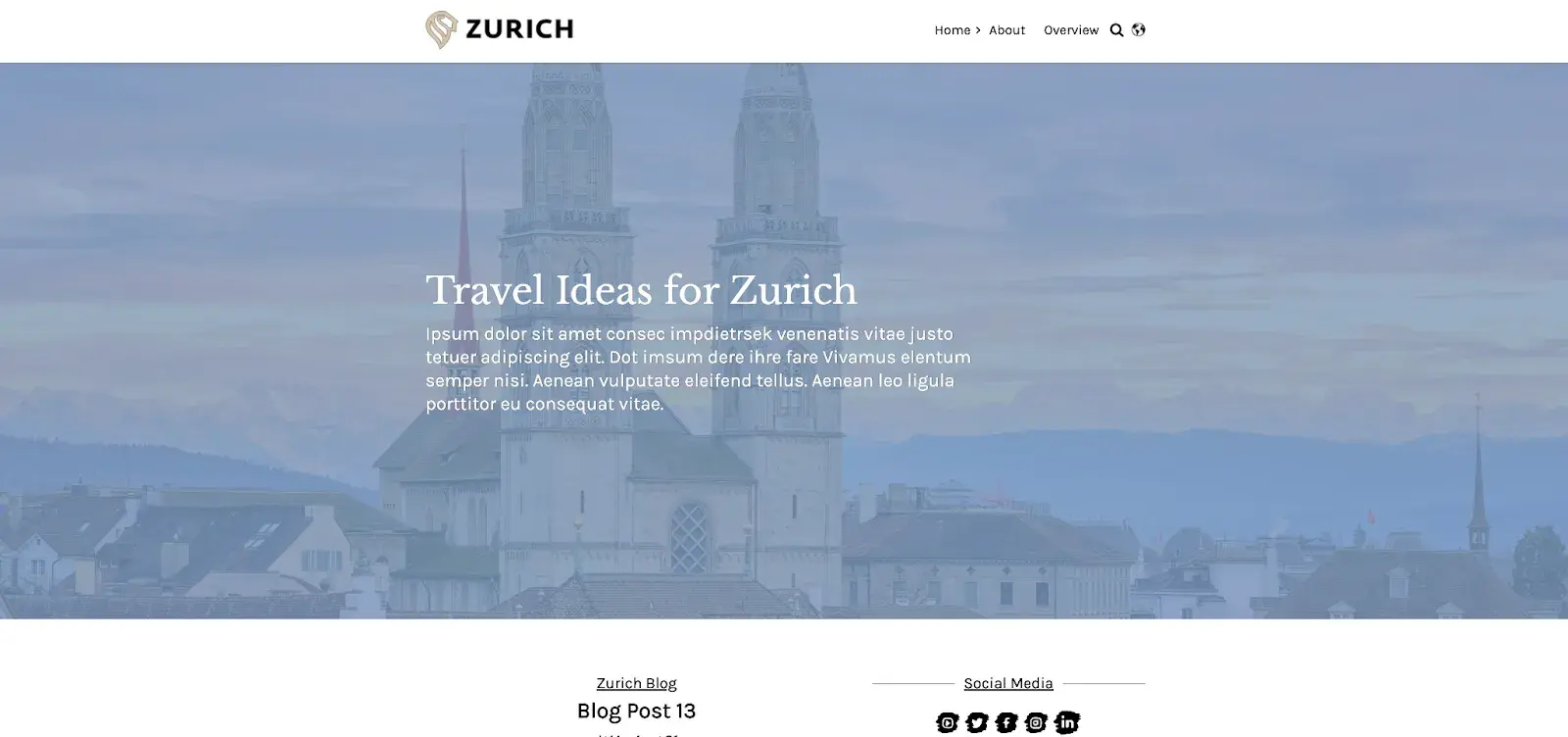 travel blog website templates: zurich