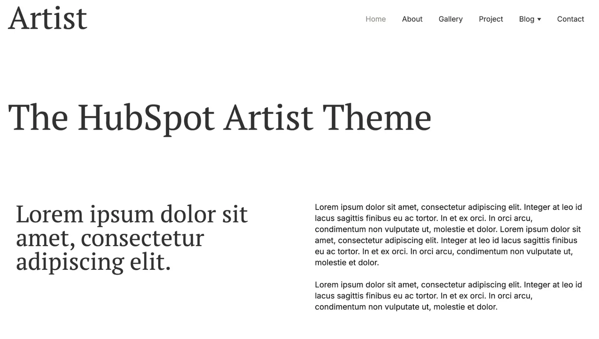 minimalist blog website templates: artist