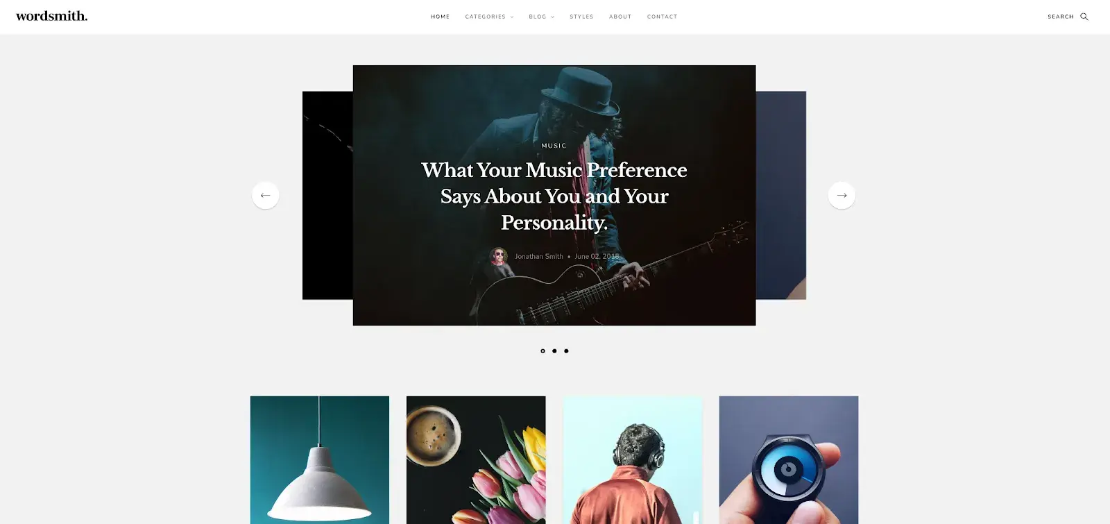 minimalist blog website templates: wordsmith