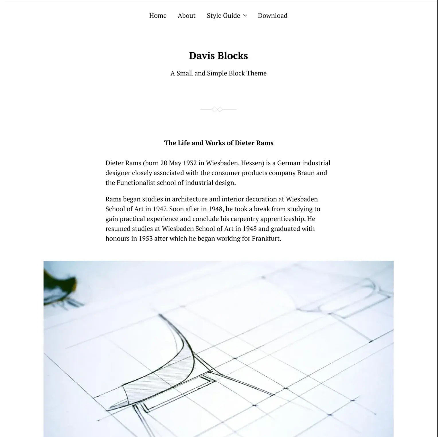 minimalist blog website templates: davis blocks