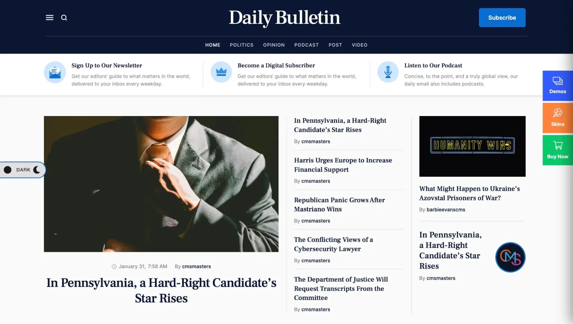 news blog templates: daily bulletin