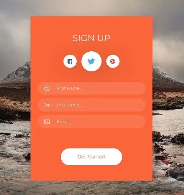 sign up form bootstrap template