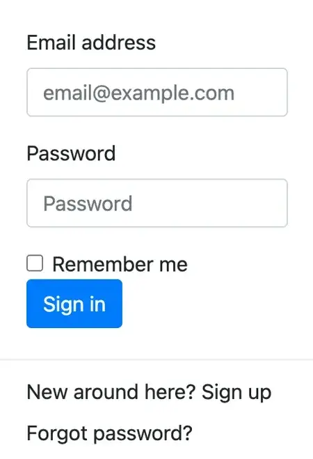 bootstrap form template example: login form