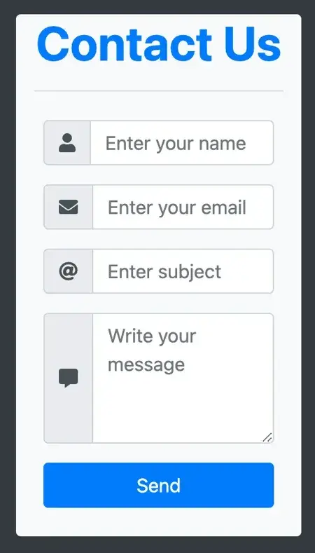 bootstrap form template example: contact form