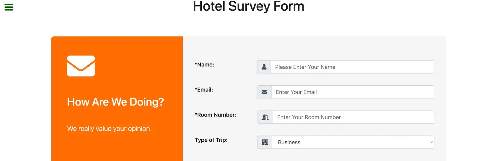 bootstrap form template example: HTML & CSS form