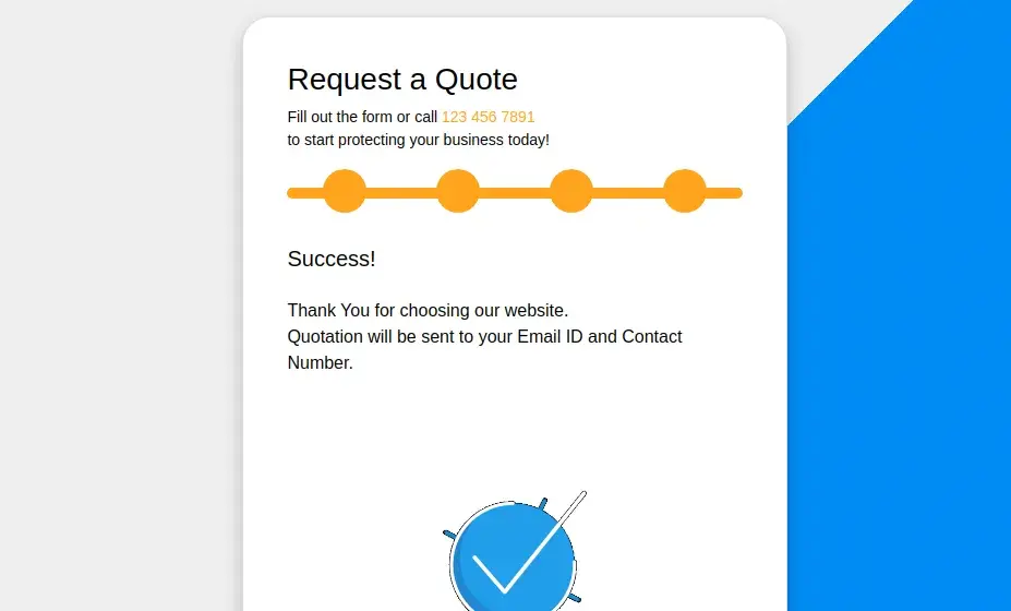 bootstrap form template example: quotation form