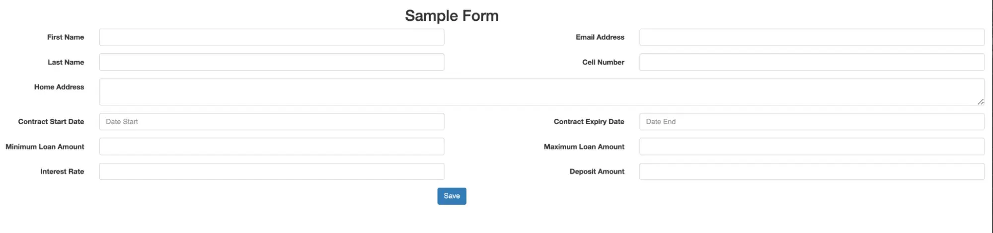 modifying the code on the bootstrap form template