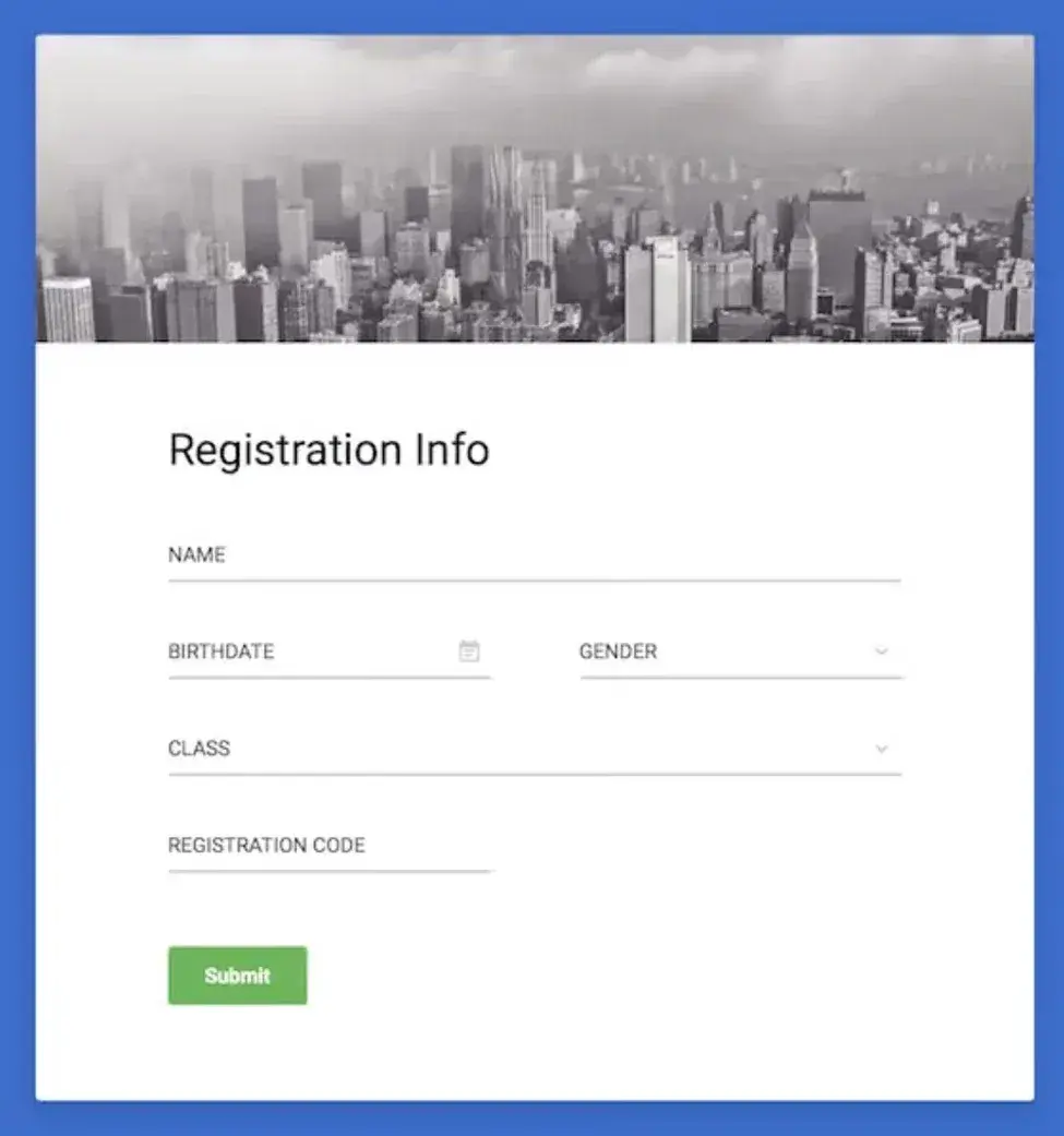 sign up form bootstrap template