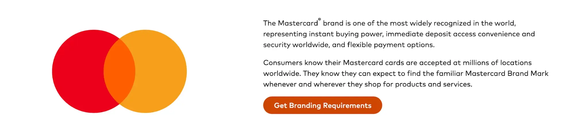 Screencap of Mastercard’s branding guidelines.