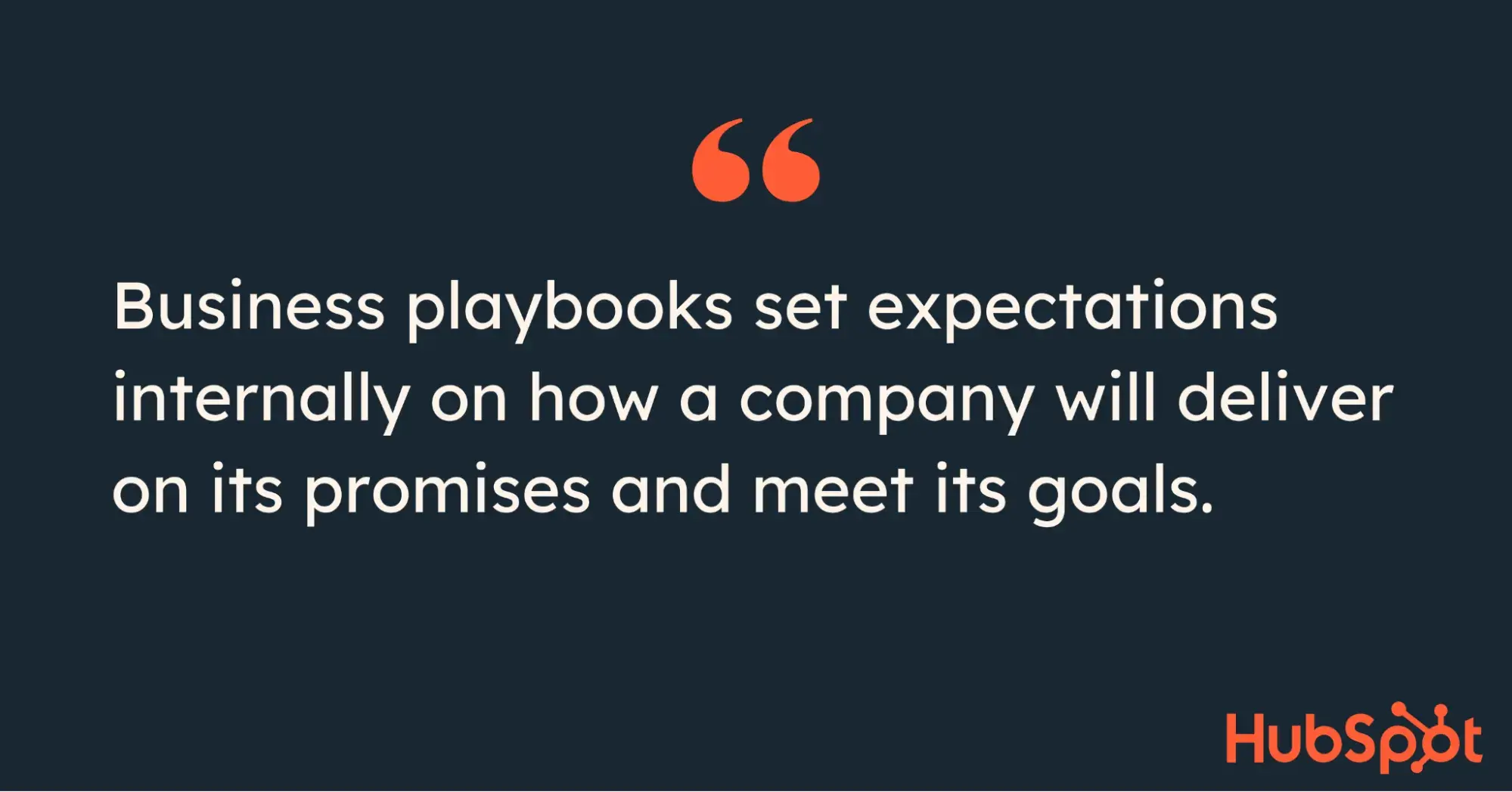 quote from article on how business playbooks set expectations for company