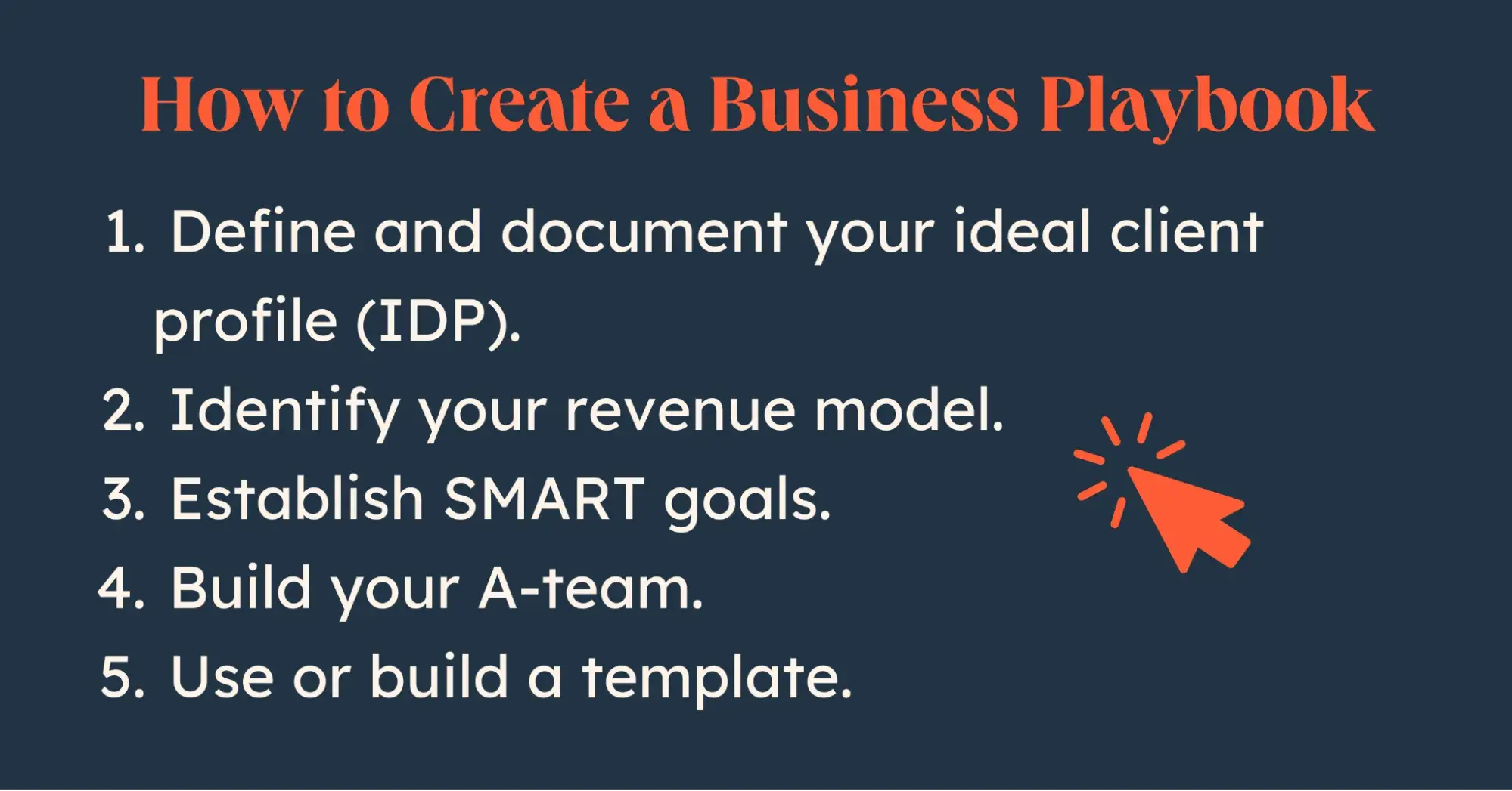 image of five steps to create a business playbook