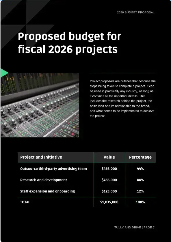 budget proposal template, business proposal template