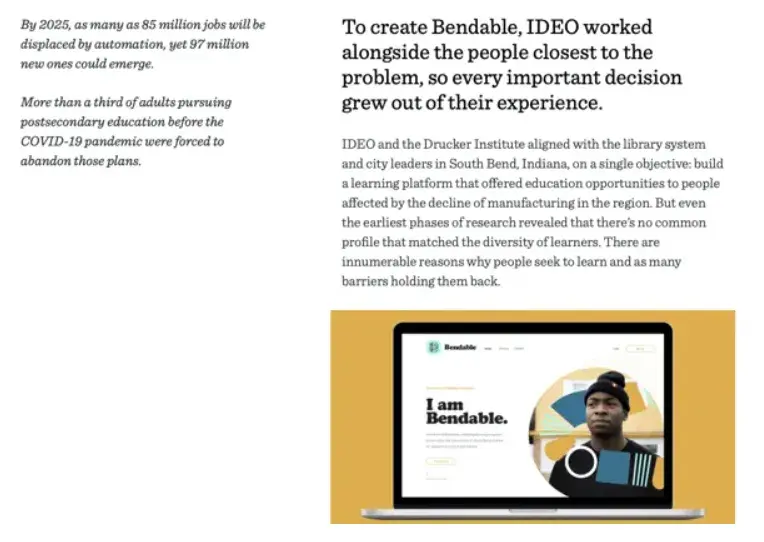 case study format, ideo case study for bendable services