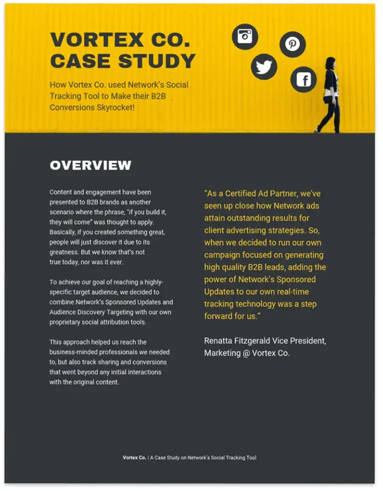 case study format example on social media presentation