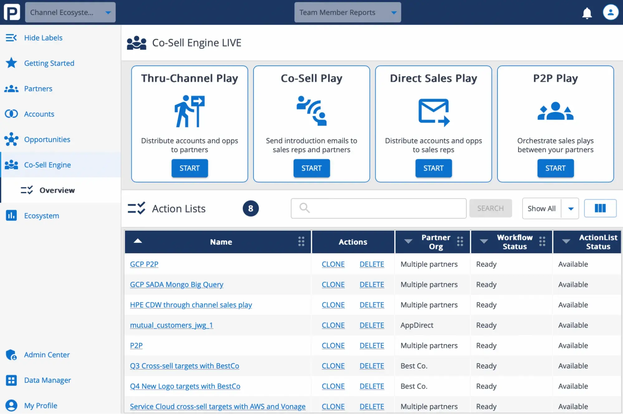 a sales channel partnership platform called partertap ecosystem sales platform