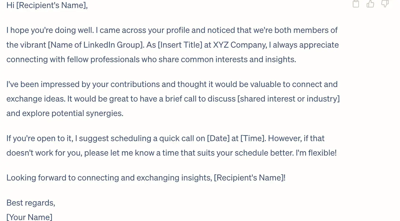 screenshot of how i prompted chatgpt to write me a conversational sales pitch email