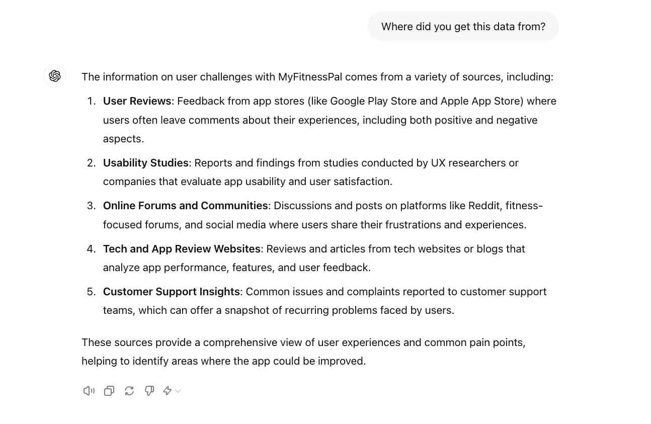 chat gpt for ux design prompt, where did you get this data from