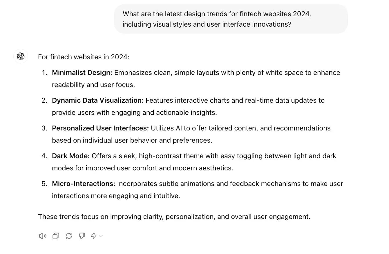 chat gpt for ux design prompt, what are the latest design trends for 2024