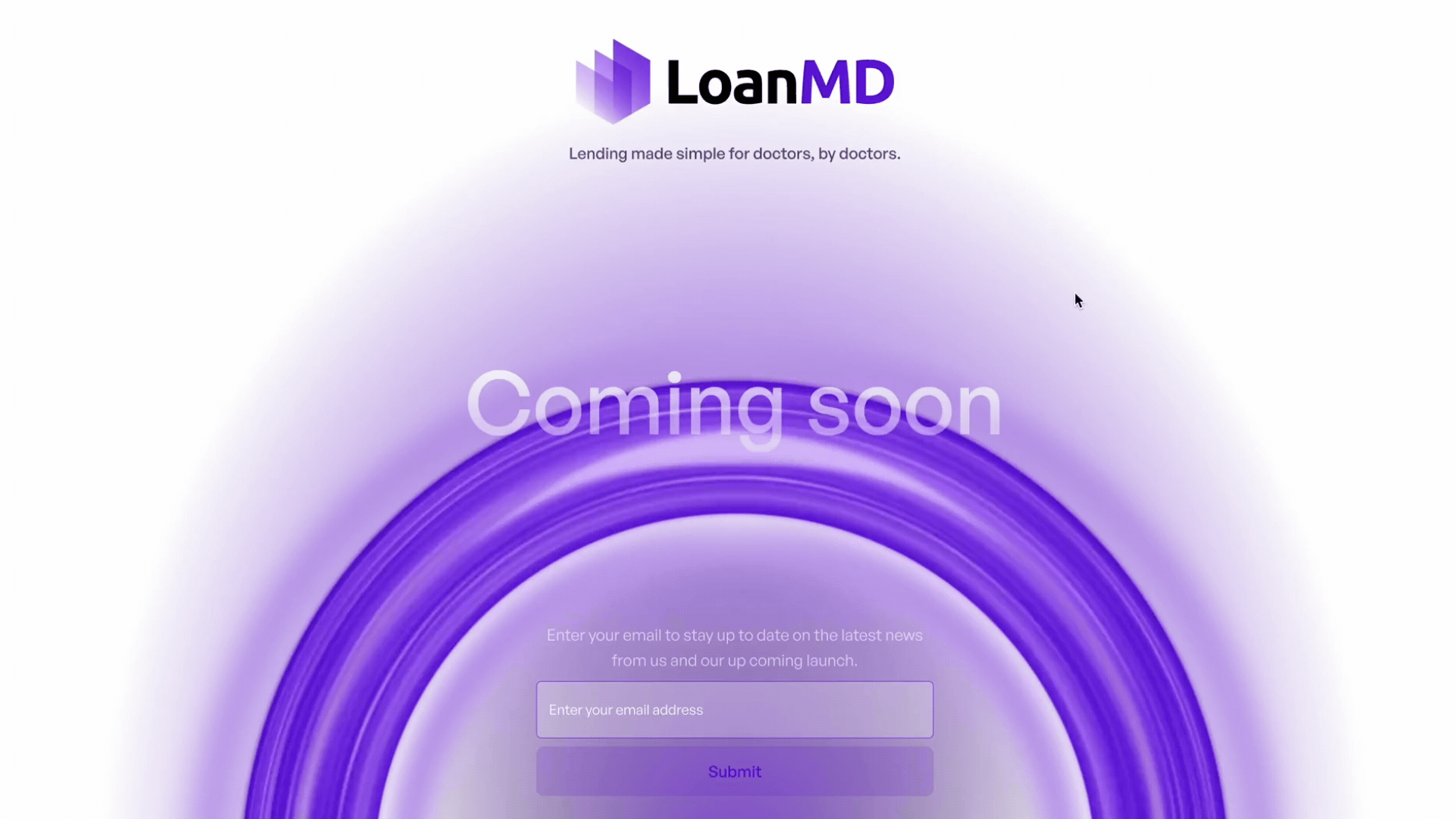 Coming soon page template from LoanMD