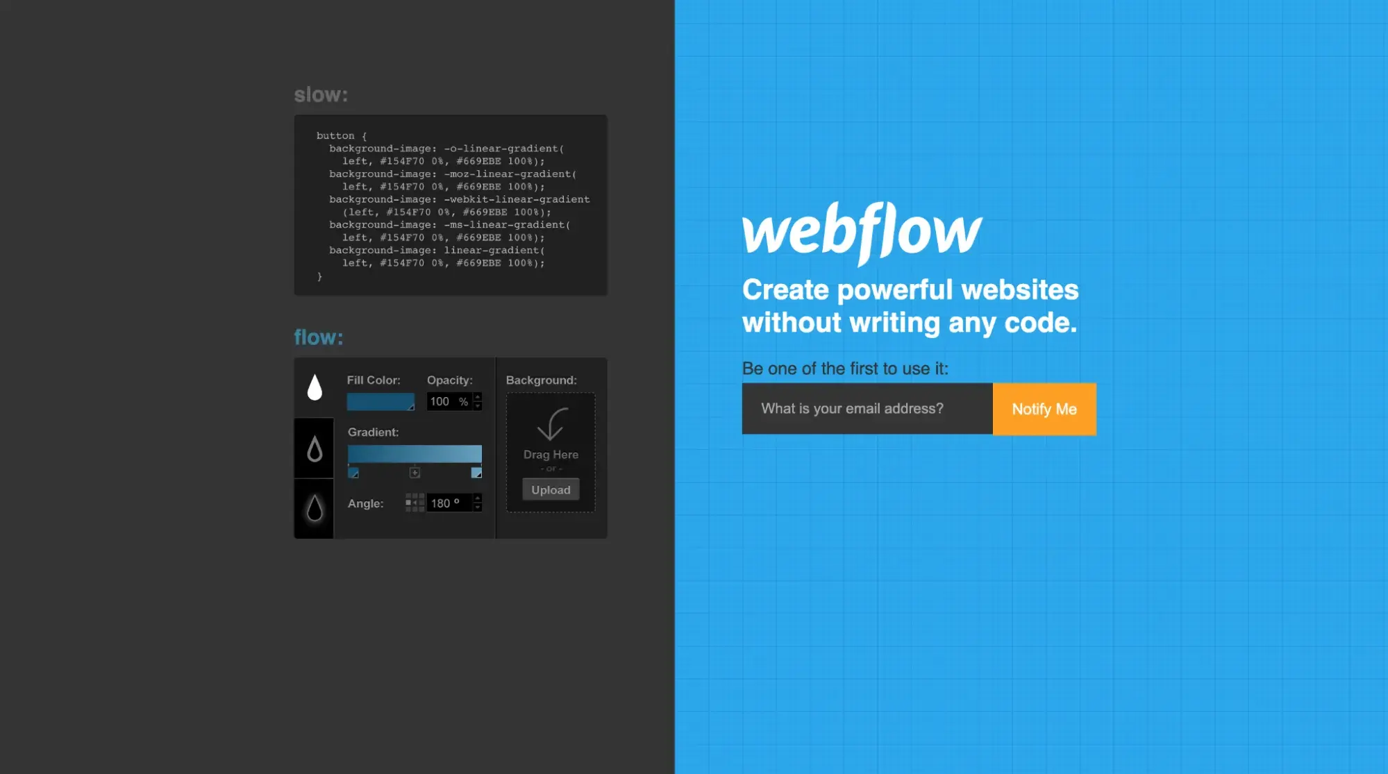 Coming soon page from Webflow