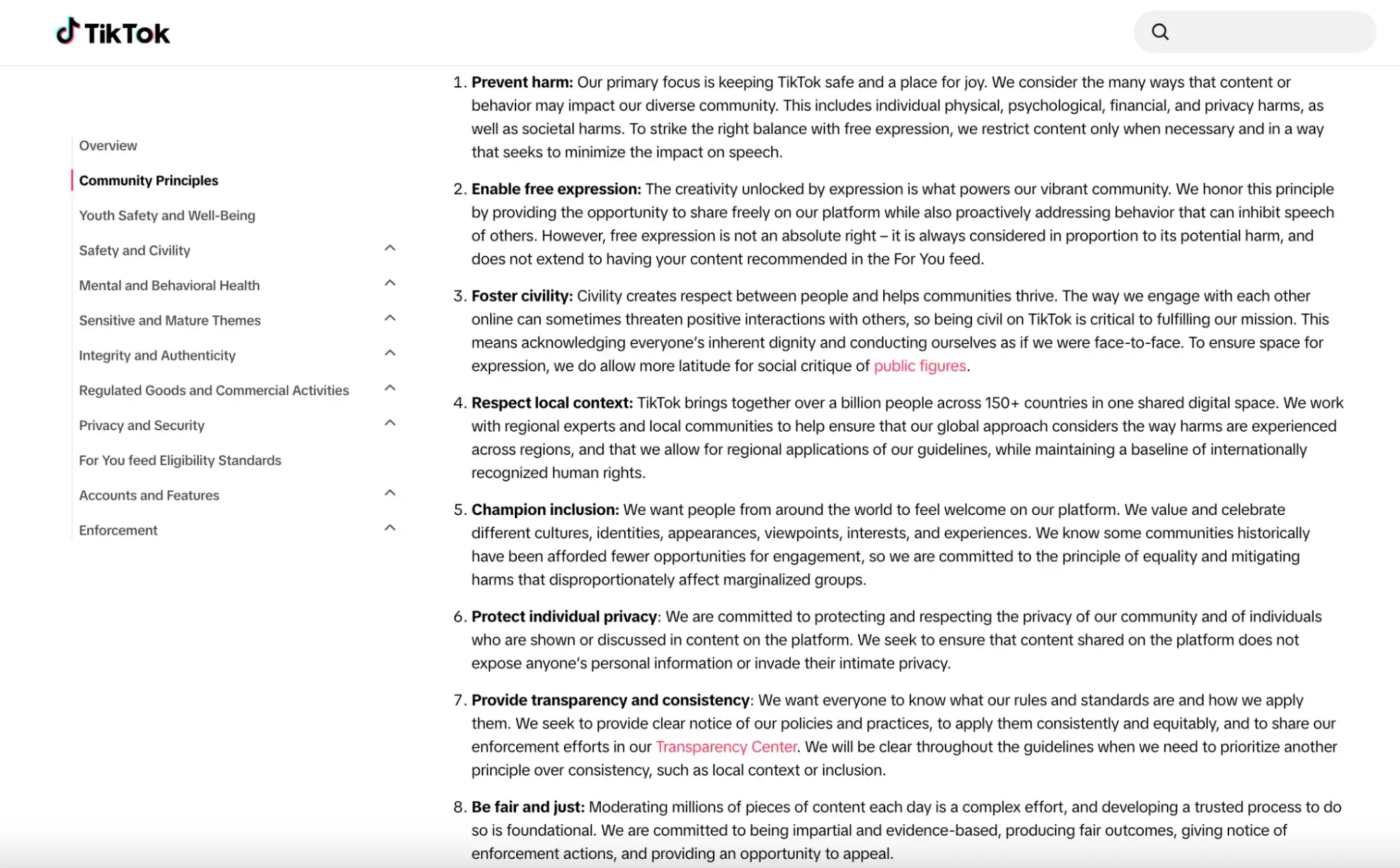 community management best practices, TikTok Community Guidelines example, prevent harm, enable free expression, foster civility, respect local context, champion inclusion, protect individual privacy, provide transparency and consistency, be fair and just 