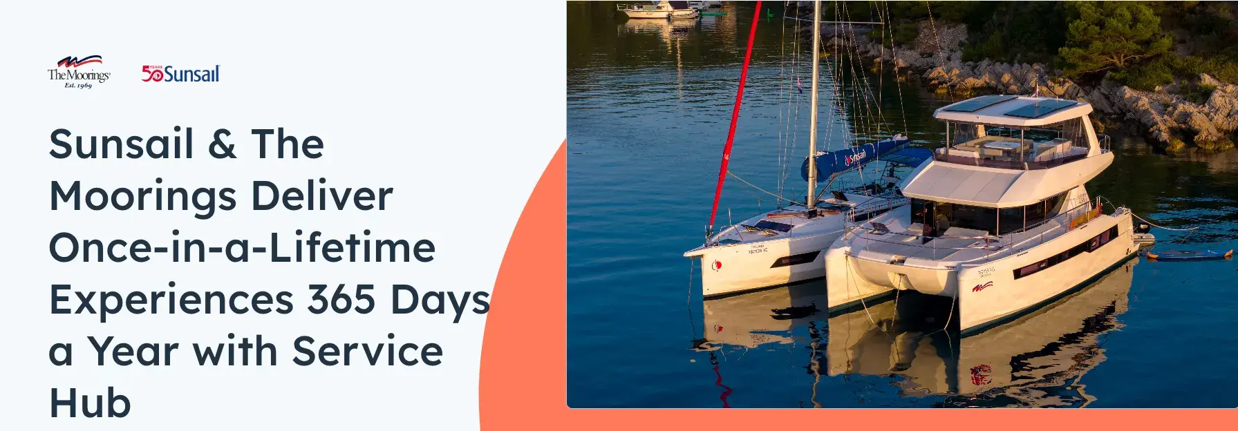 sunsail and hubspot case study headline page with image of boats