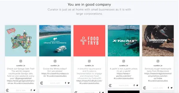 Curator social media aggregator site