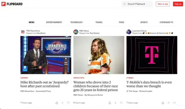 flipboard blog content aggregator site