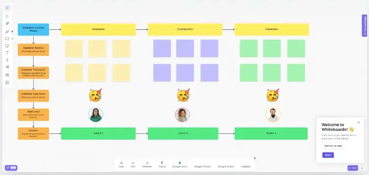 Screen capture of ClickUp, a project management tool, showing you can use it as content mapping software.