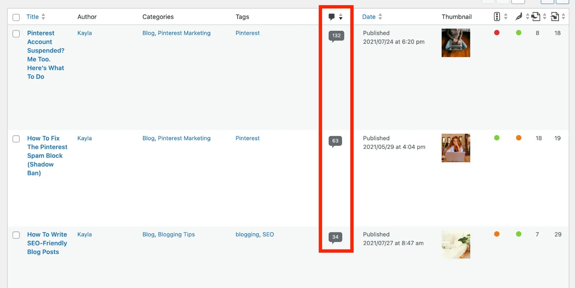 wordpress ranking content by number of comments