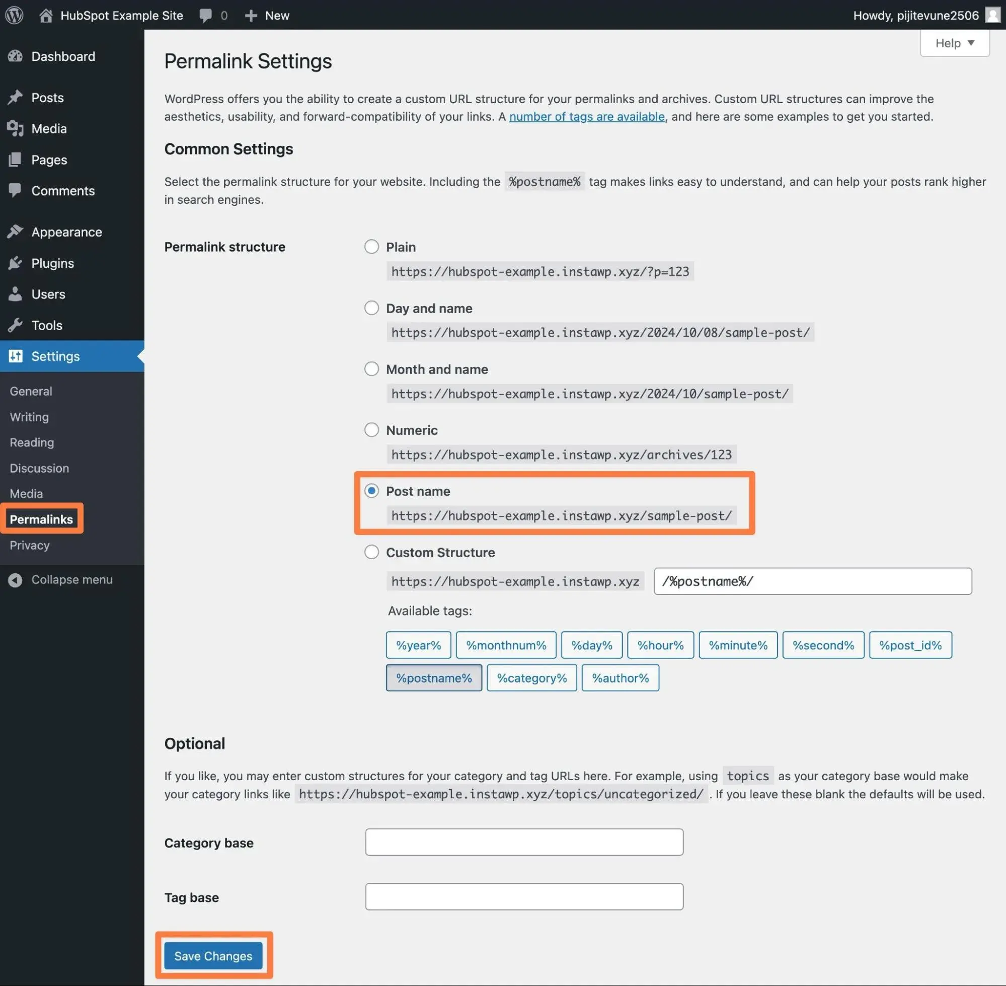 How to change WordPress permalinks to match Wix