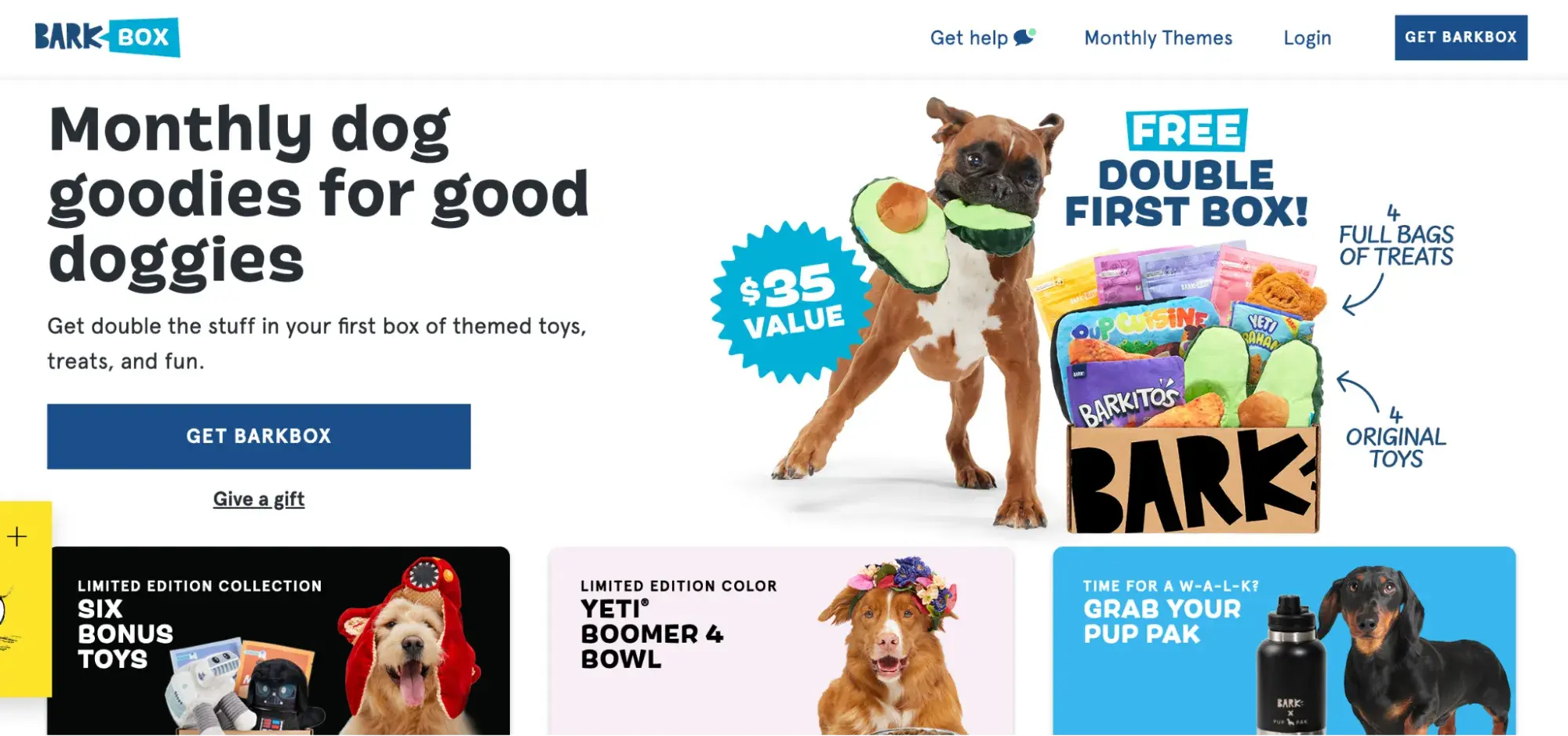 BarkBox sales web copywriting homepage 