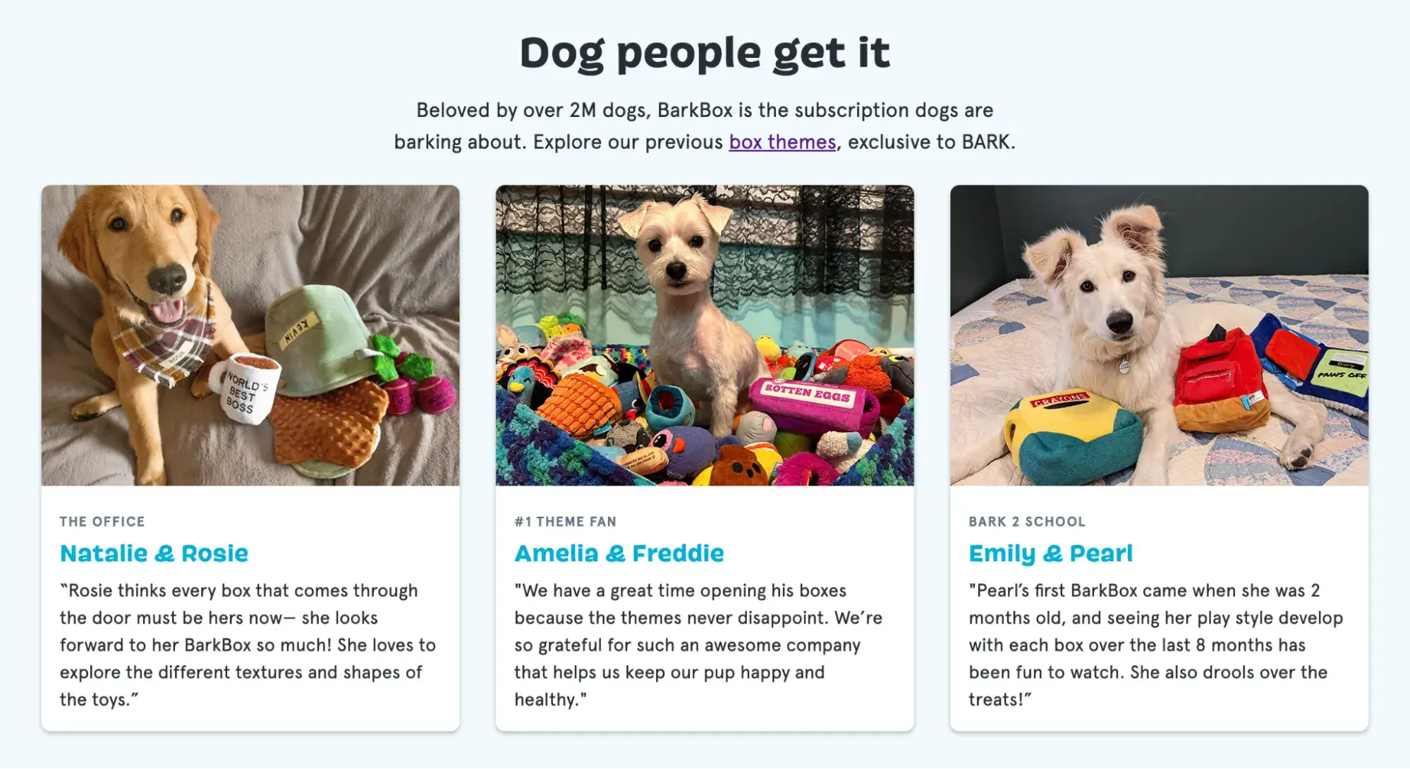 BarkBox sales web copywriting homepage 