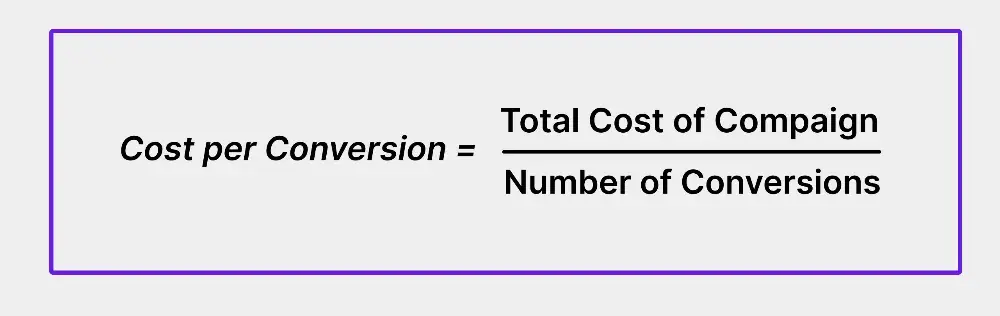 customer experience dashboard metric: Cost per conversion (CPC) formula